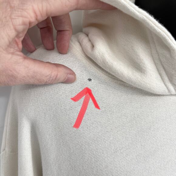 Enza Costa Women's NEW Cropped Hooded Terry Sweatshirt Size M White FT3646 - Picture 3 of 9